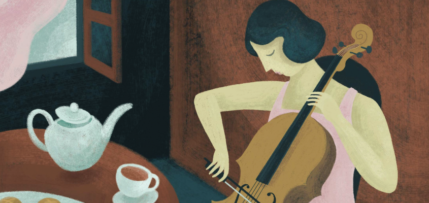 Alvó nő rókával-03